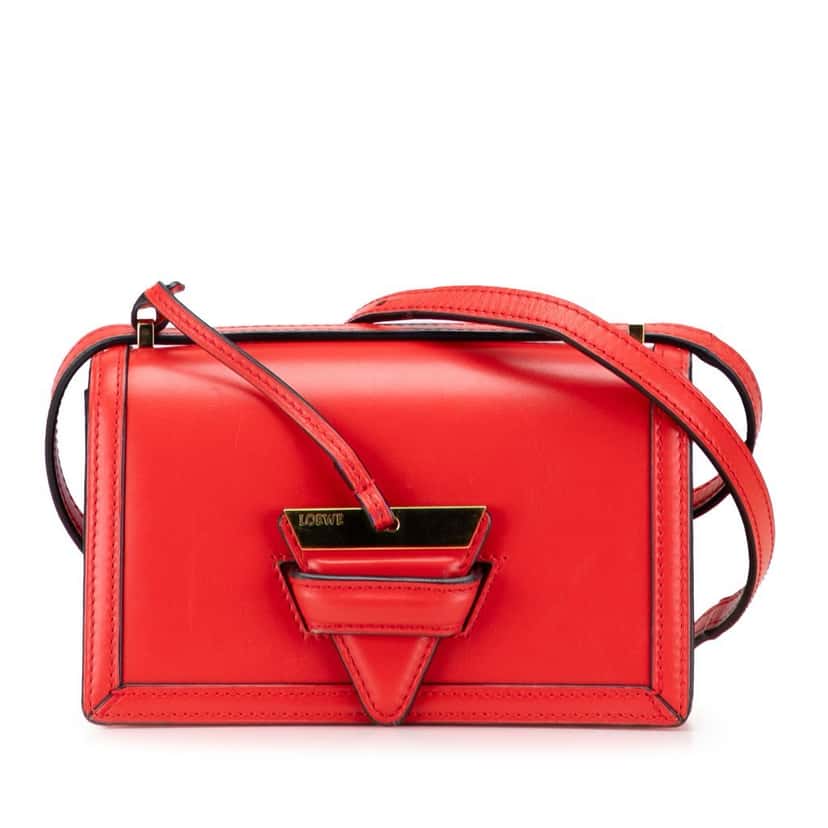 Loewe Small Leather Barcelona Crossbody Red Leather Good condition - Front View