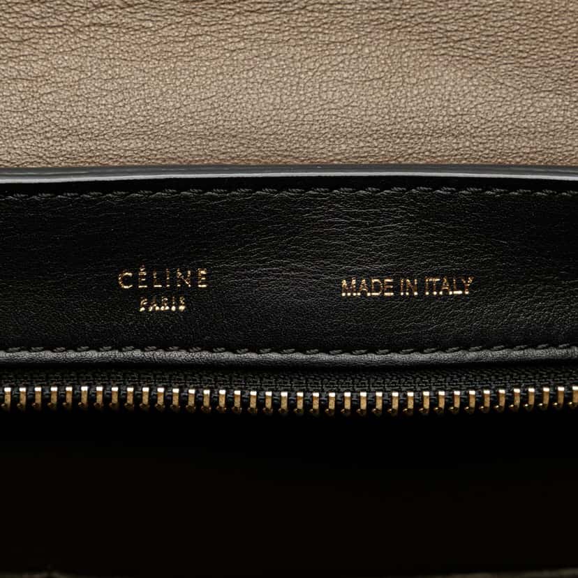 Celine Medium Tricolor Leather Trapeze Satchel Black Leather Good condition - Box View