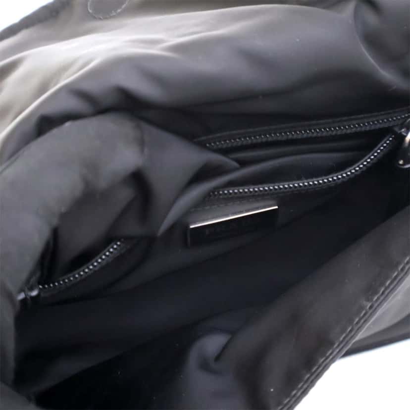 Prada Small Re Nylon Padded Traveller Shoulder Bag Black Good condition - Model View