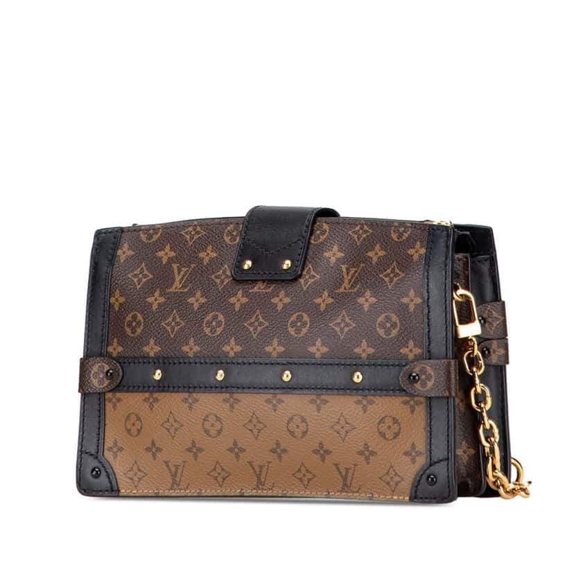Louis Vuitton Monogram Reverse Trunk Clutch Brown Good condition - Back View