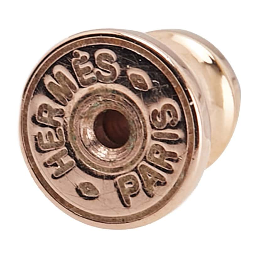 Hermès Rose Gold Plated Enamel Eileen Push Back Earrings Pink Metal Good condition - Inside View