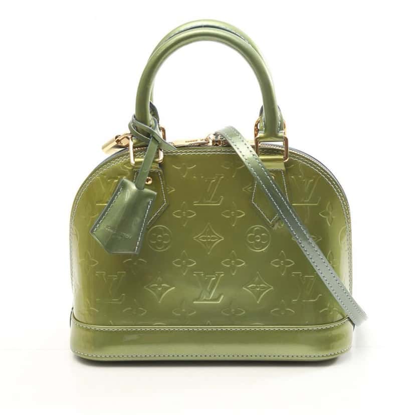 Louis Vuitton Monogram Vernis Alma BB Green Leather Good condition - Front View