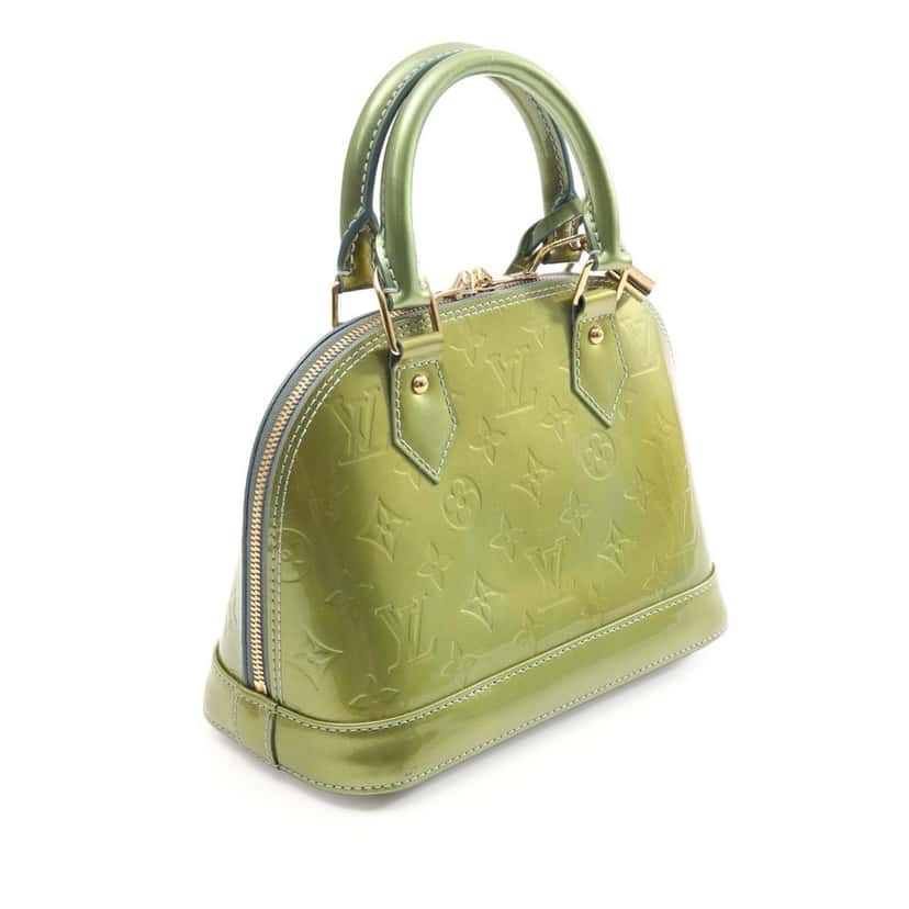 Louis Vuitton Monogram Vernis Alma BB Green Leather Good condition - Back View