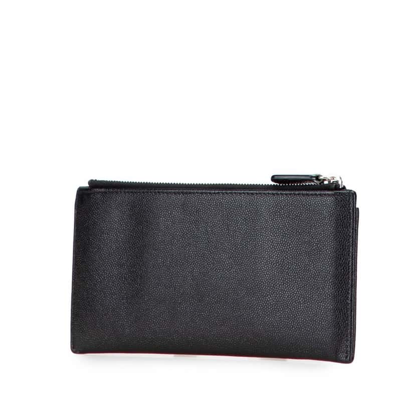 Chanel CC Caviar Classic Zip Pouch Black Leather Good condition - Back View