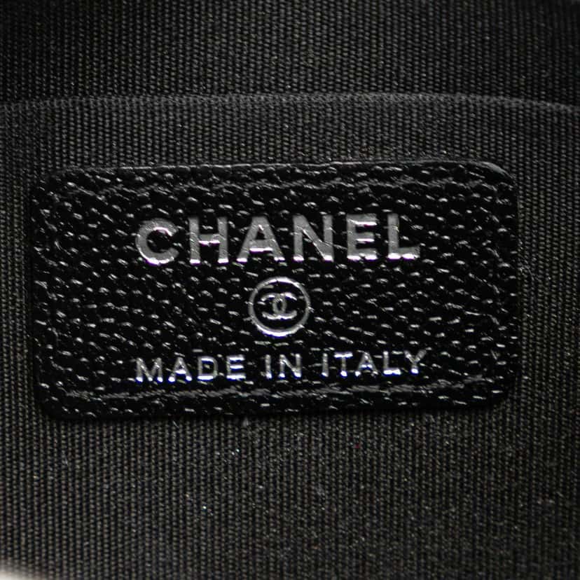 Chanel CC Caviar Classic Zip Pouch Black Leather Good condition - Box View