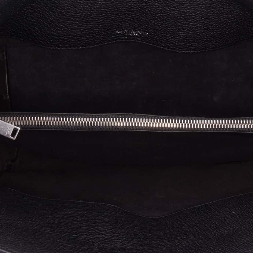 Saint Laurent Small Grained Calfskin Supple Sac De Jour Satchel Black Leather Good condition - Model View