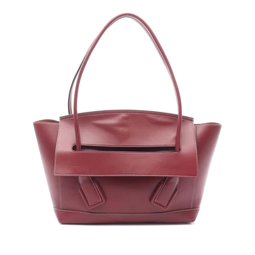 Bottega Veneta Medium French Calfskin The Arco Tote Red Leather Good condition - Front View