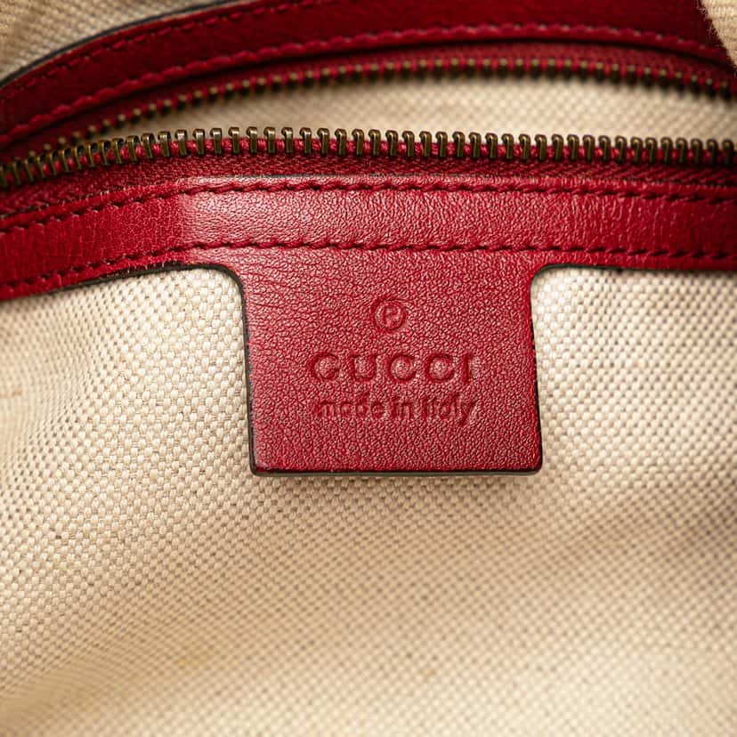 Gucci Small Grained Calfskin Miss GG Satchel Red Leather Good condition - Box View