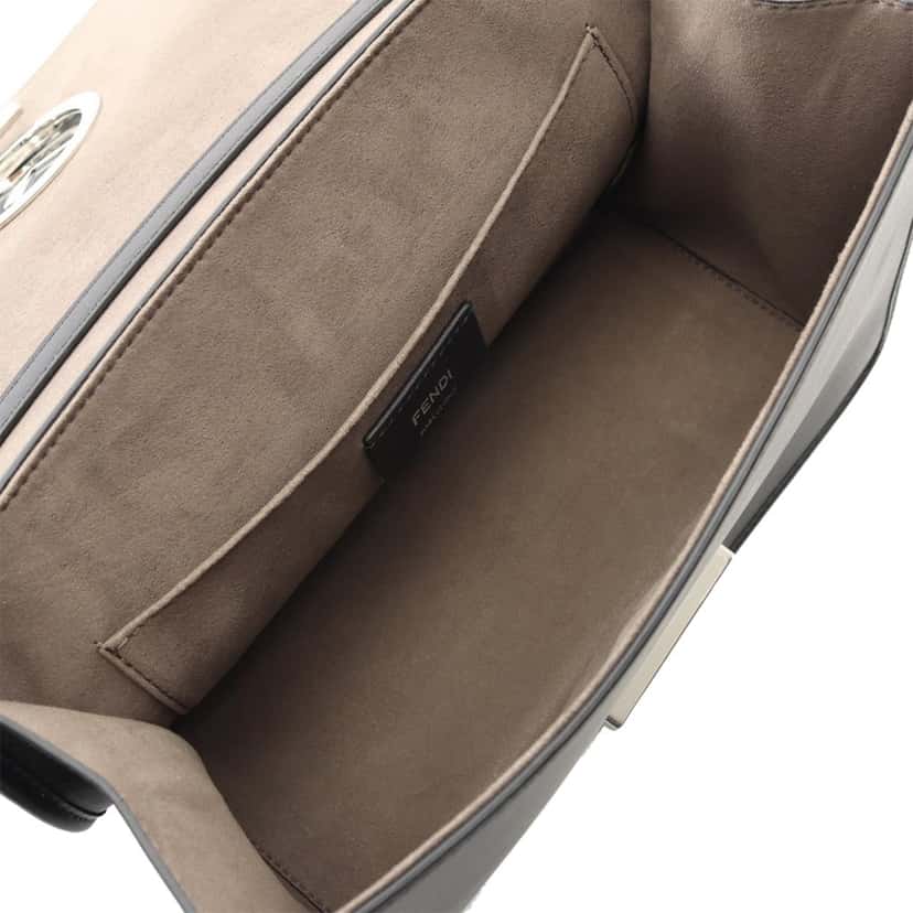 Fendi Smooth Leather Kan I F Satchel Black Leather Good condition - Inside View