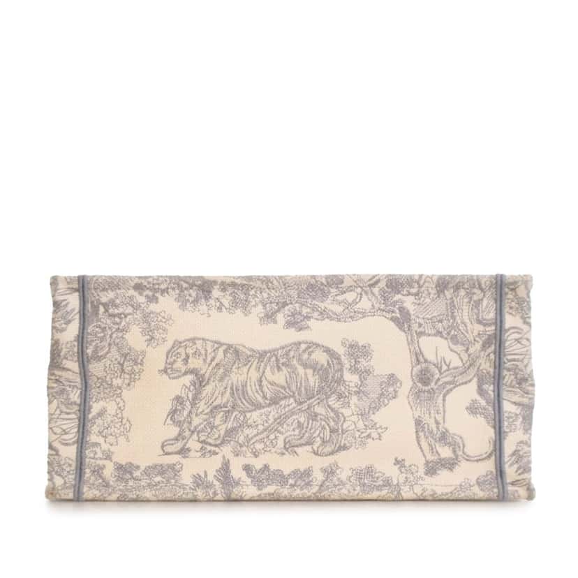 Dior Medium Toile de Jouy Reverse Embroidered Canvas Book Tote Grey Canvas Good condition - Inside View