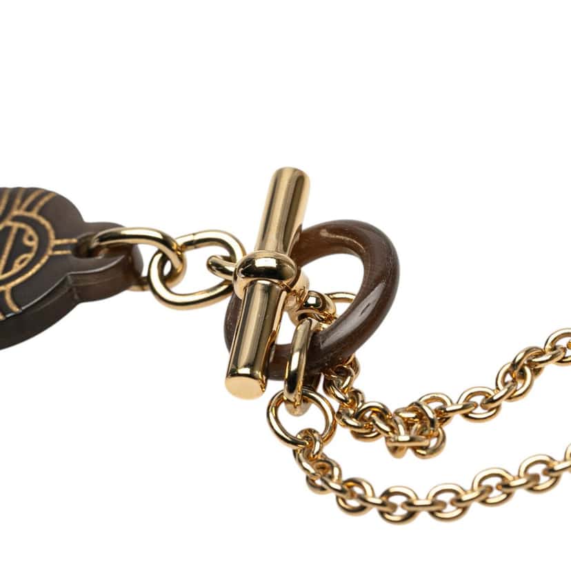 Hermès Lacquered Horn Chaine d'Ancre Pendant Necklace Gold Metal Good condition - Inside View
