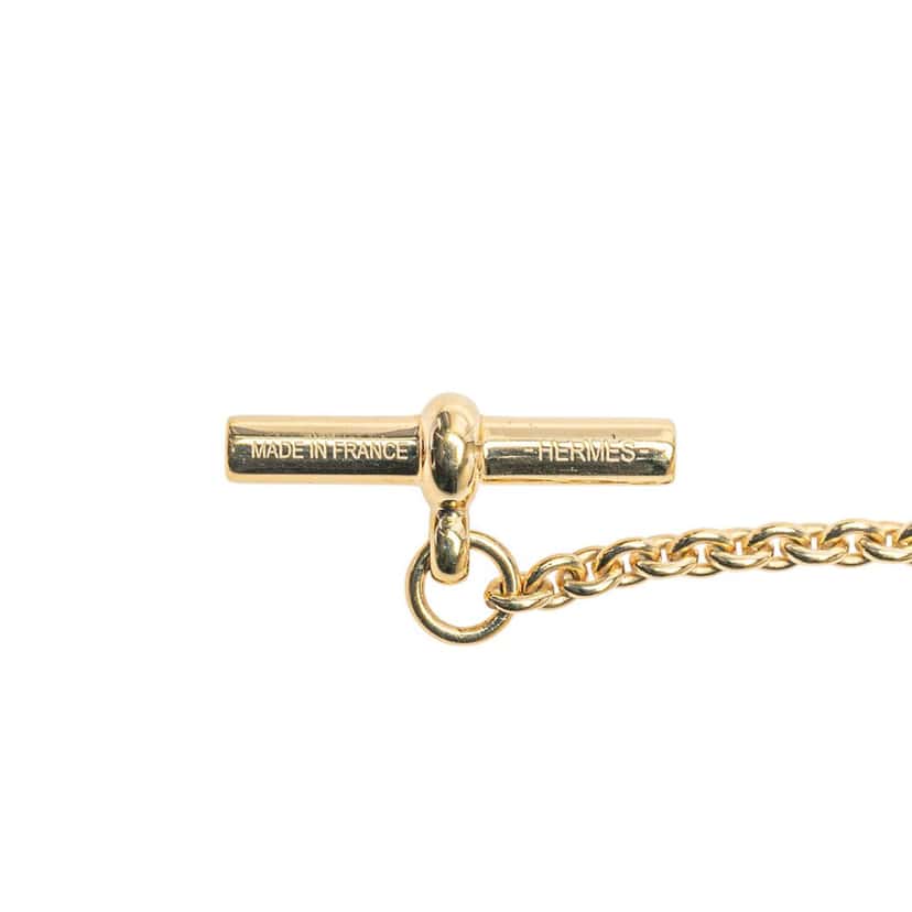 Hermès Lacquered Horn Chaine d'Ancre Pendant Necklace Gold Metal Good condition - Box View