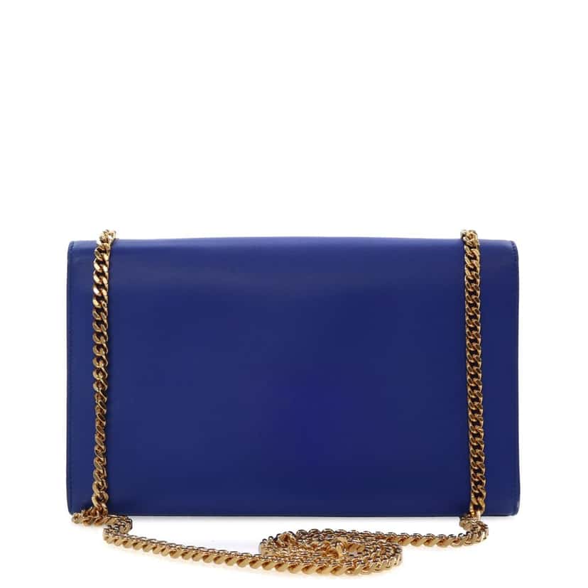 Saint Laurent Medium Smooth Calfskin Monogram Kate Tassel Crossbody Blue Leather Good condition - Back View