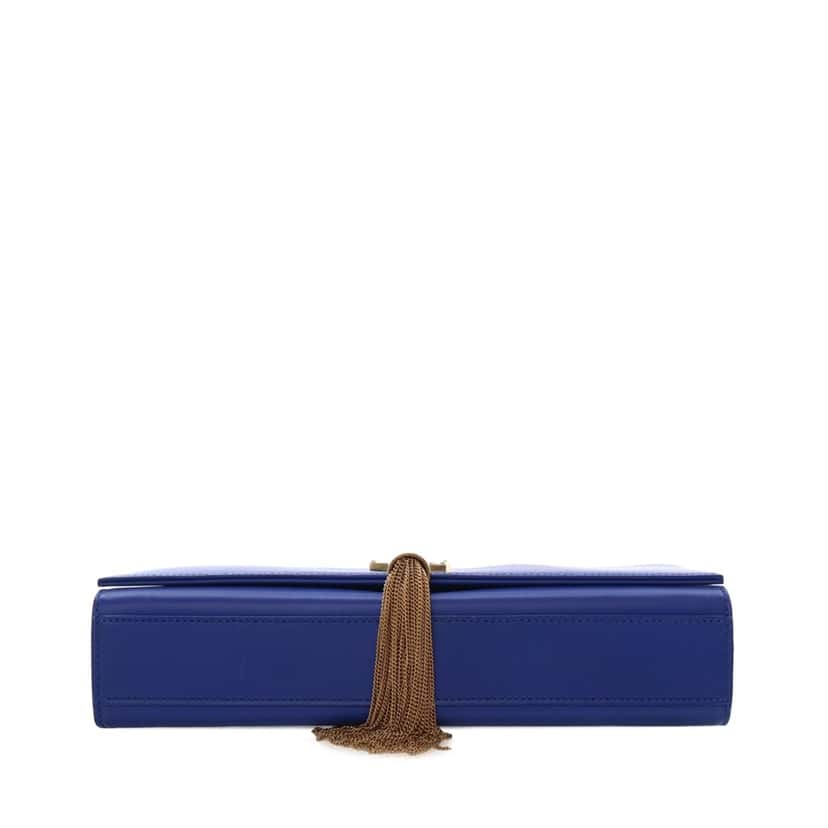 Saint Laurent Medium Smooth Calfskin Monogram Kate Tassel Crossbody Blue Leather Good condition - Inside View