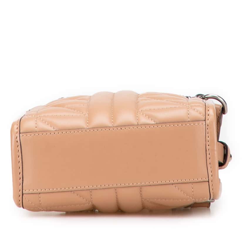 Gucci Mini GG Marmont Matelasse Leather Aria Satchel Brown Leather Good condition - Inside View