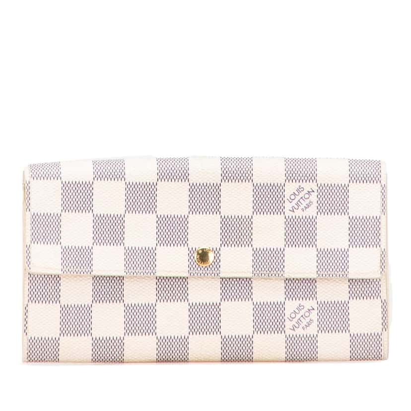 Louis Vuitton Damier Azur Sarah Long Wallet White Good condition - Front View