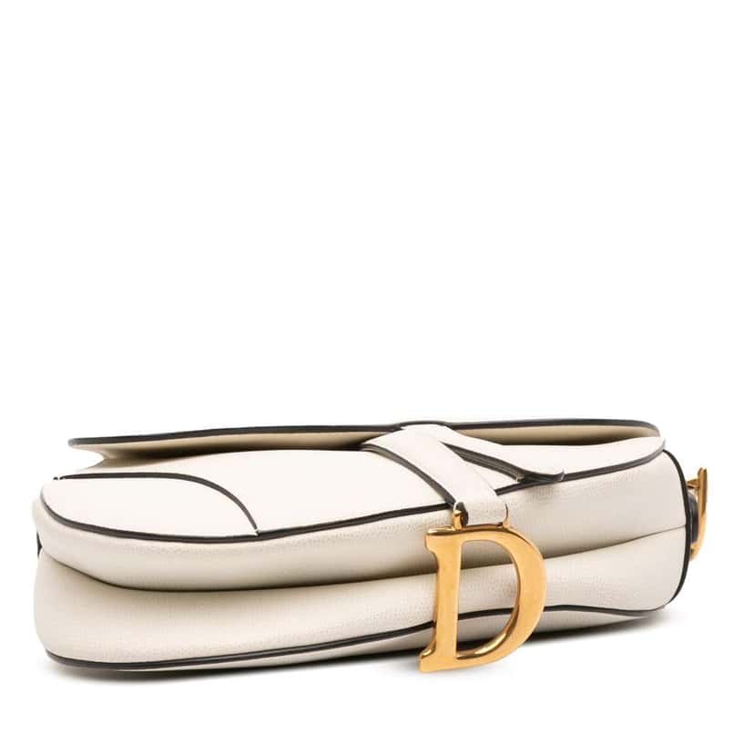 Dior Grained Calfskin Saddle Bag White Leather Good condition - Inside View