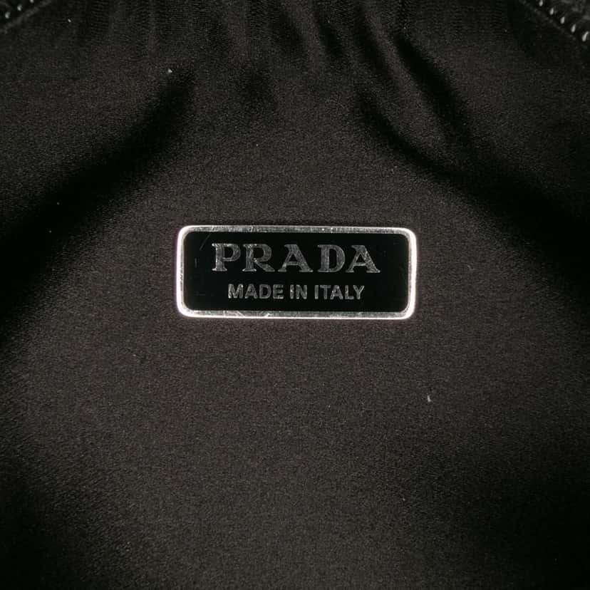 Prada Mini Satin Crystal Re Edition 2000 Shoulder Bag Black Satin Good condition - Box View