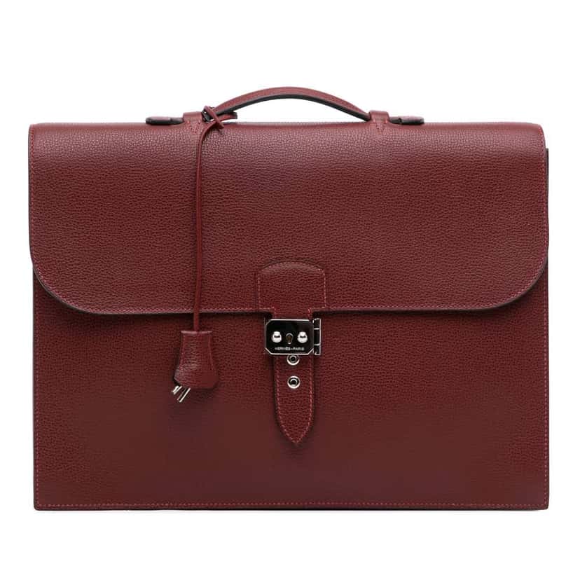 Hermès Togo Sac A Depeches 38 Red Leather Good condition - Front View