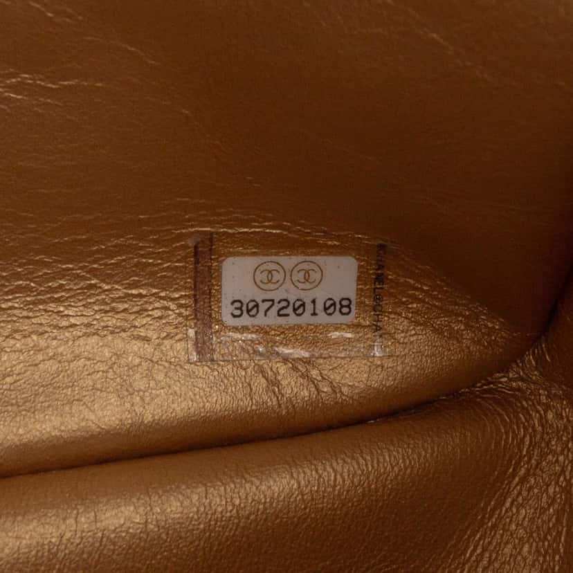 Chanel Mini Square Classic Lambskin Pearl Crush Single Flap Blue Leather Good condition - Box View