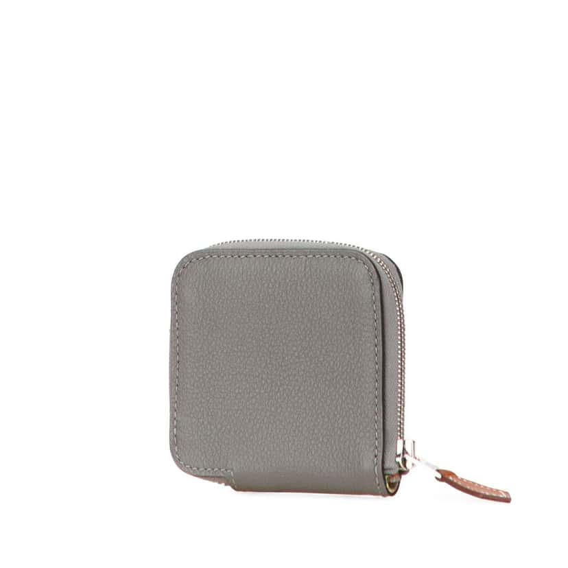 Hermès Mini Epsom Azap Silk In Coin Purse Grey Leather Good condition - Back View