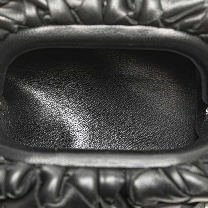 Bottega Veneta Nappa Intrecciato The Extra Mini Pouch Crossbody Black Leather Good condition - Model View