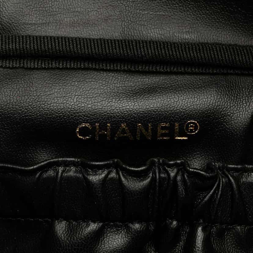 Chanel CC Caviar Vanity Bag Black Leather Good condition - Box View