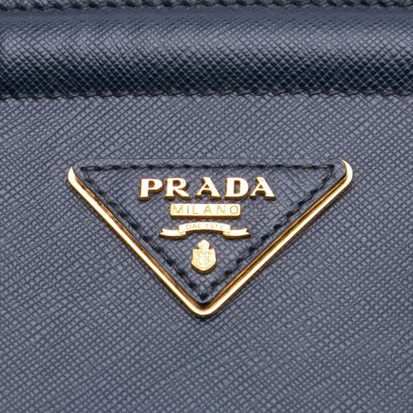 Prada Saffiano Lux Parabole Tote Blue Leather Good condition - Box View