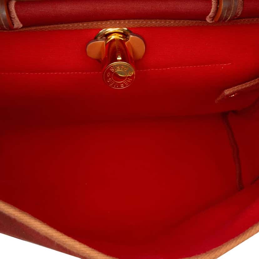 Hermès Toile Herbag Zip Verso 31 Orange Canvas Good condition - Model View