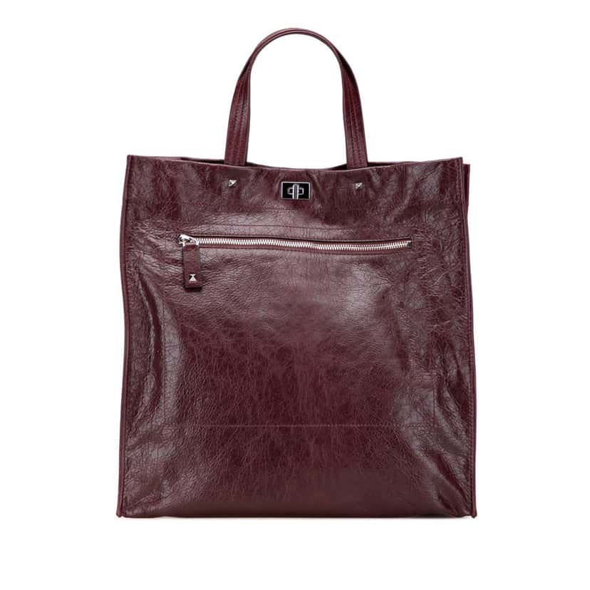 Valentino Leather Rockstud Turnlock Tote Red Leather Good condition - Front View