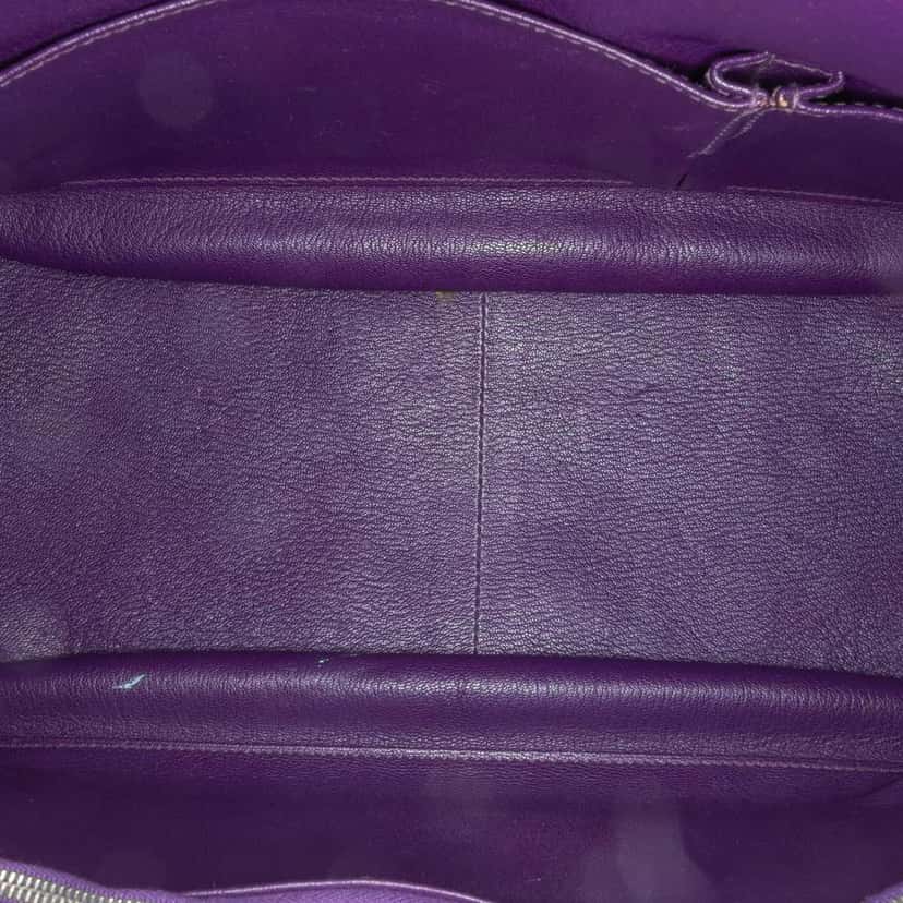 Hermès Clemence Jypsiere 34 Purple Leather Good condition - Model View