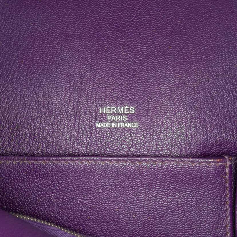 Hermès Clemence Jypsiere 34 Purple Leather Good condition - Box View