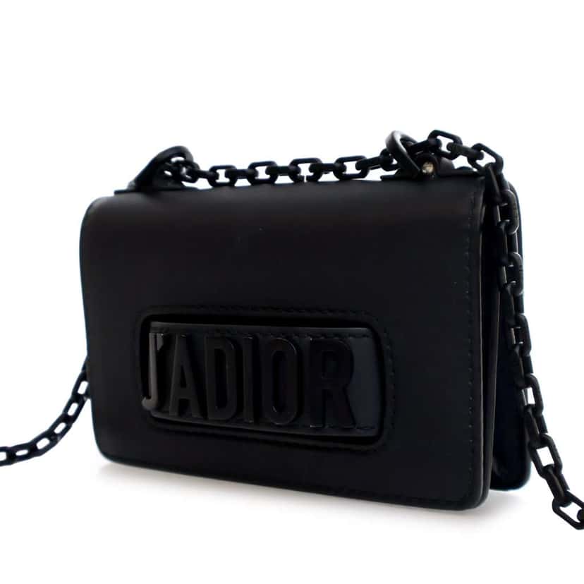 Dior Mini Ultra Matte Calfskin J'Adior Chain Flap Black Leather Good condition - Back View