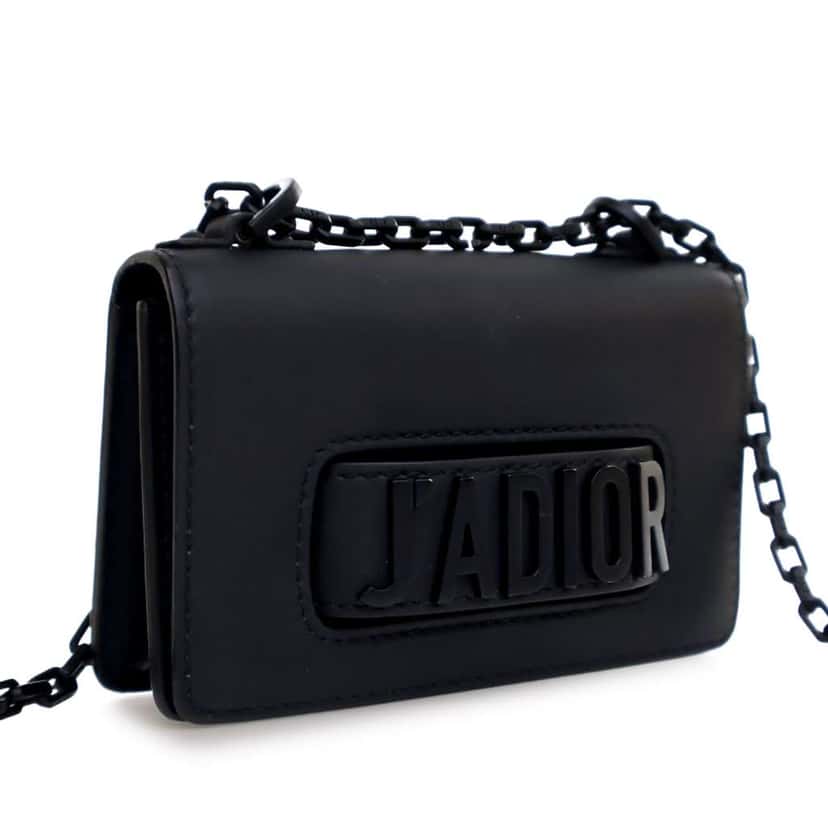 Dior Mini Ultra Matte Calfskin J'Adior Chain Flap Black Leather Good condition - Inside View