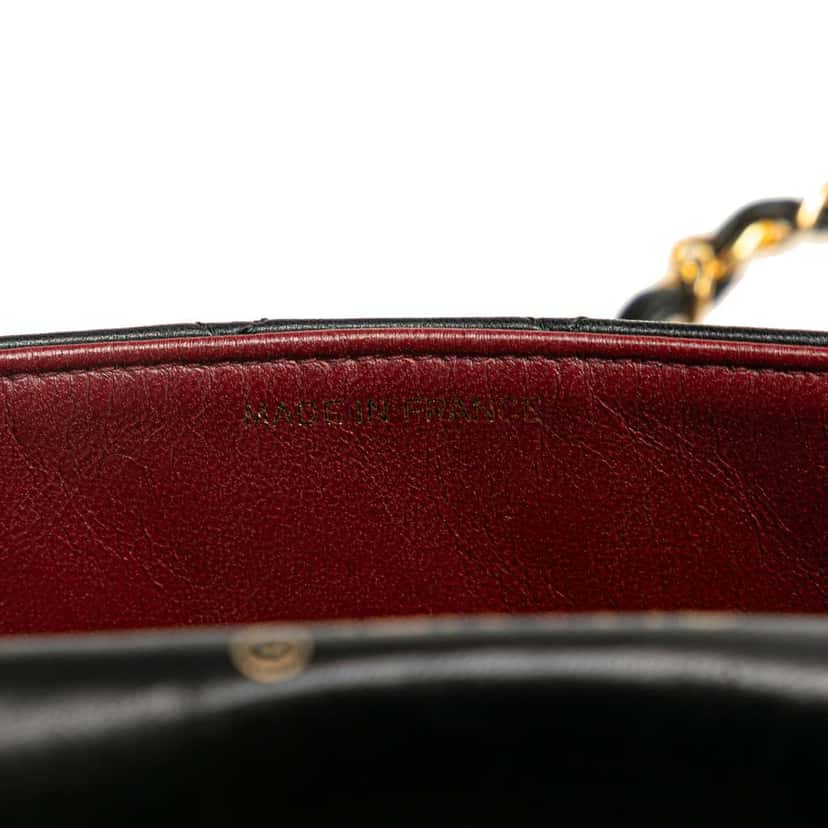 Chanel Mini Square Classic Lambskin Single Flap Black Leather Good condition - Box View