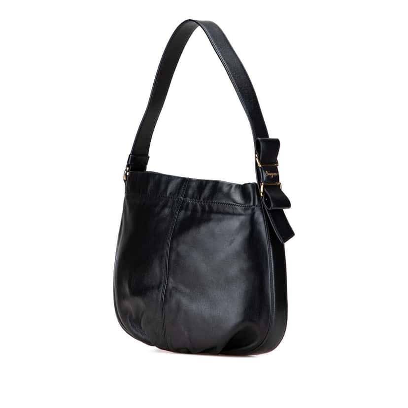 Salvatore Ferragamo Leather Vara Shoulder Bag Black Leather Good condition - Back View