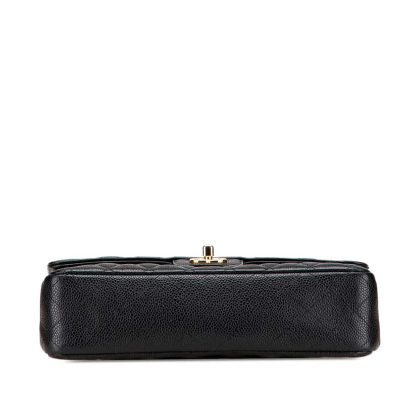 Chanel Medium Classic Caviar Double Flap Black Leather Good condition - Inside View