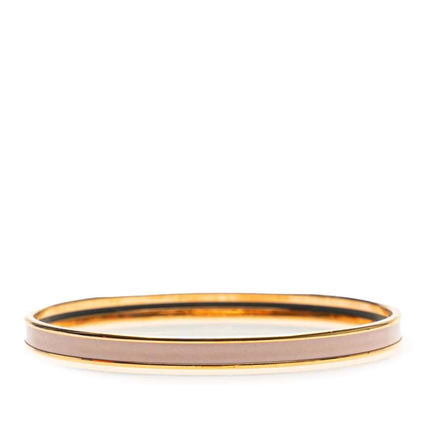 Hermès Extra Narrow Enamel Uni Bangle 62 Pink Good condition - Inside View