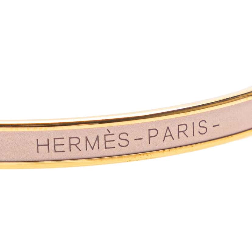 Hermès Extra Narrow Enamel Uni Bangle 62 Pink Good condition - Model View