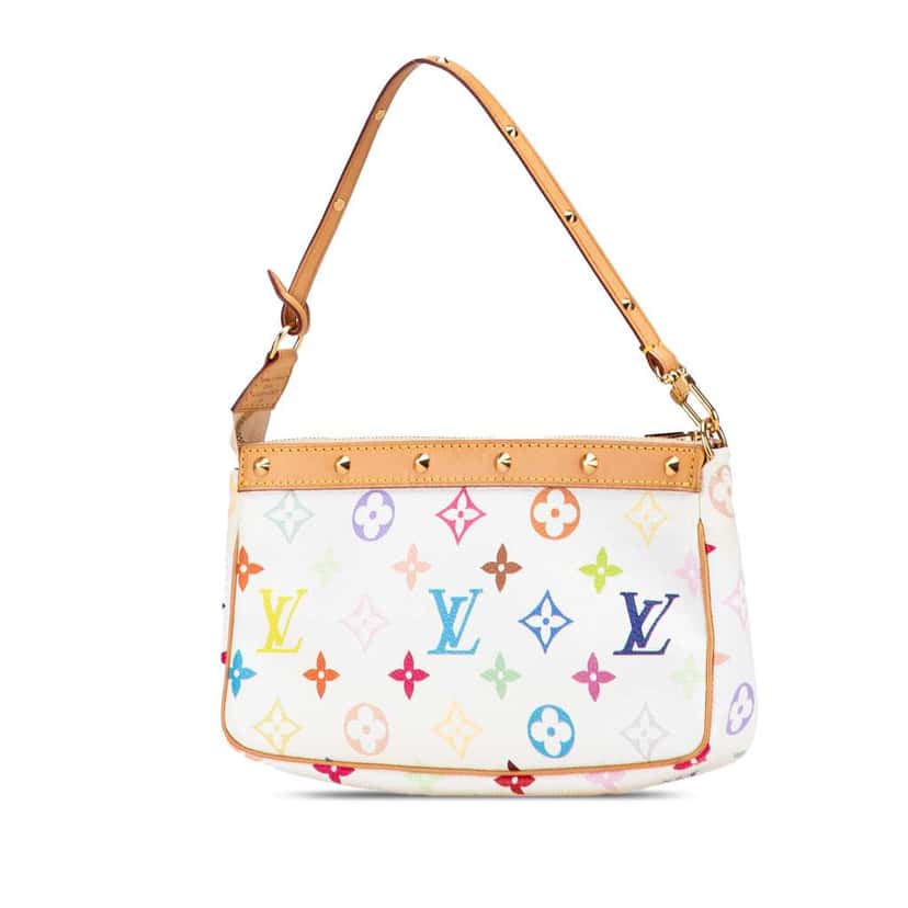 Louis Vuitton Monogram Multicolore Pochette Accessoires White Canvas Good condition - Back View