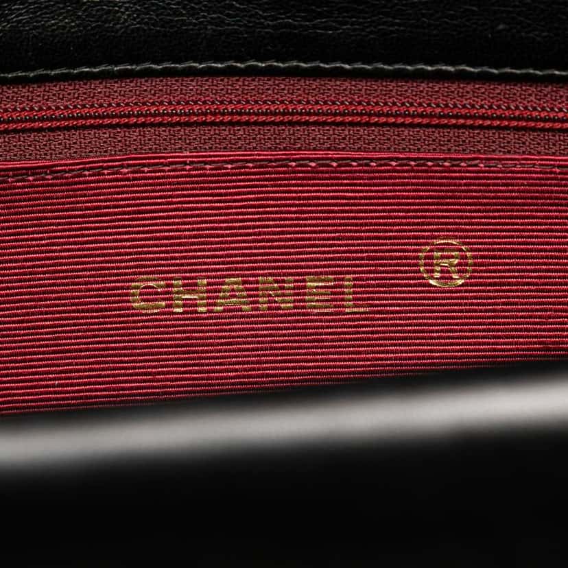 Chanel Quilted Lambskin Half Moon Double Flap Black Leather Good condition - Box View