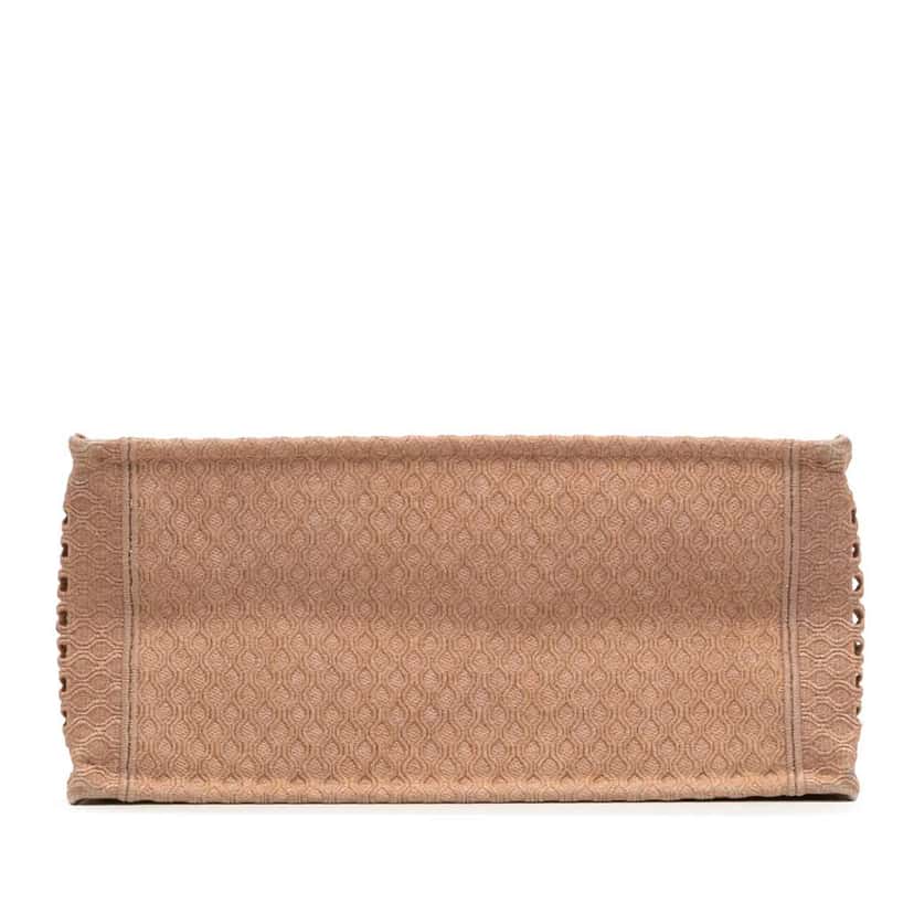 Dior Medium Embroidered Mesh Book Tote Brown Polyester Good condition - Inside View