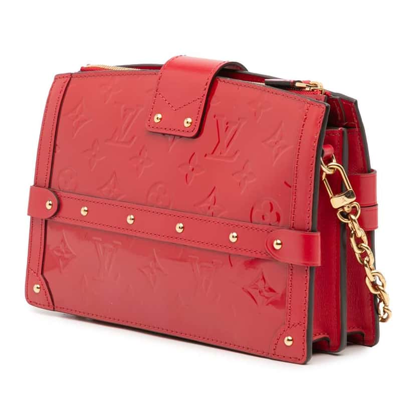 Louis Vuitton Monogram Vernis Trunk Clutch Red Leather Good condition - Back View