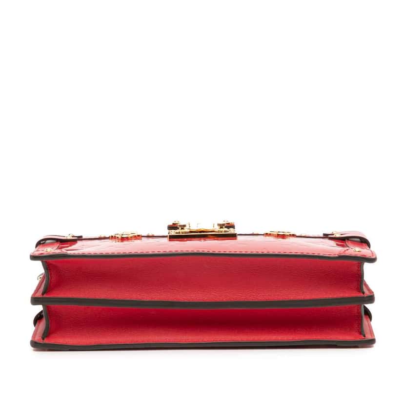 Louis Vuitton Monogram Vernis Trunk Clutch Red Leather Good condition - Inside View