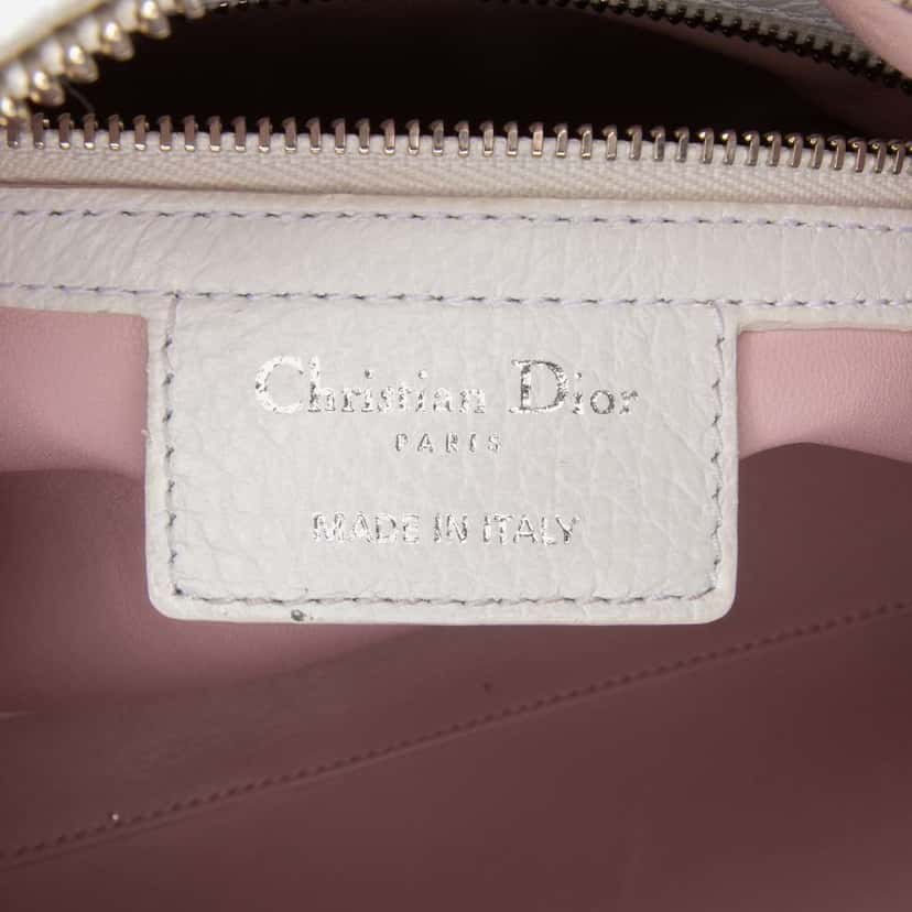 Dior Medium Deerskin Floral Printed Lady Dior White Leather Good condition - Box View