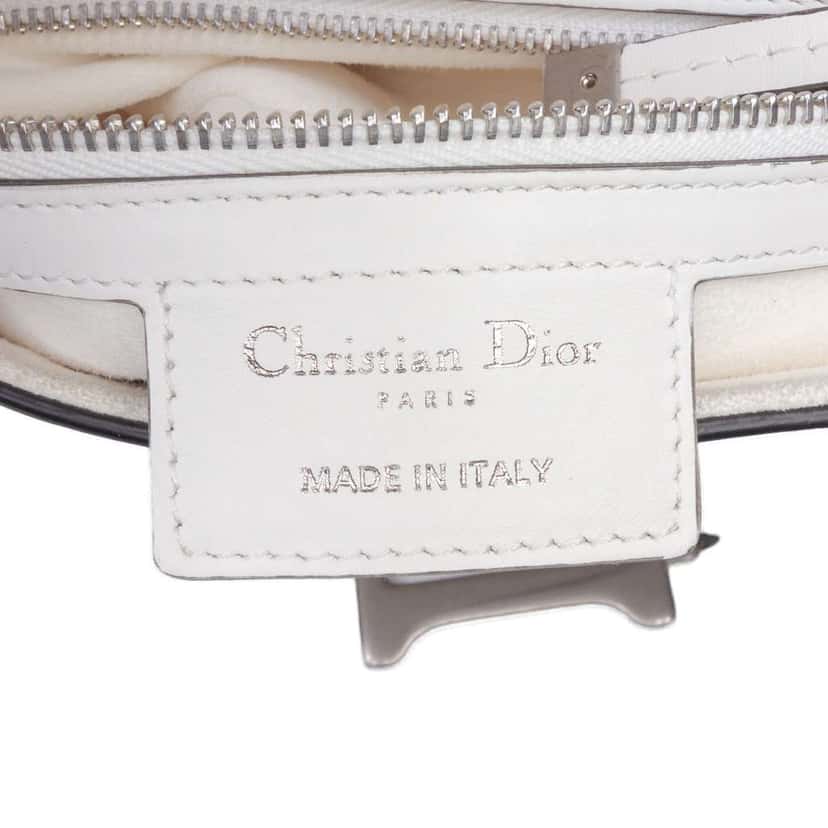 Dior Smooth Calfskin Saddle Bag White Leather Good condition - Box View