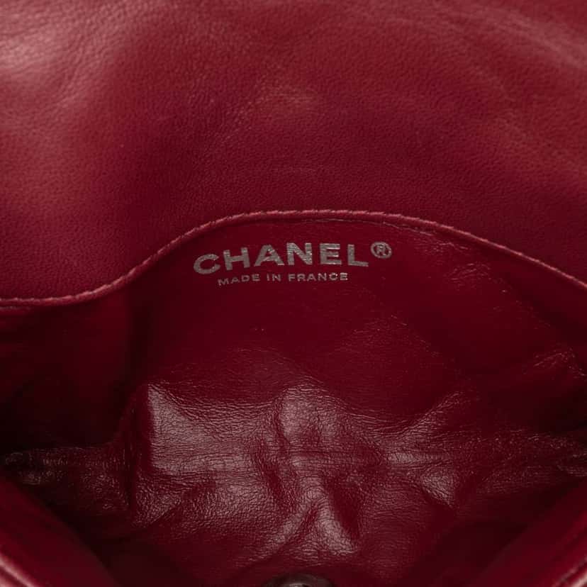 Chanel Mini Lambskin Mineral Nights Flap Red Leather Good condition - Model View