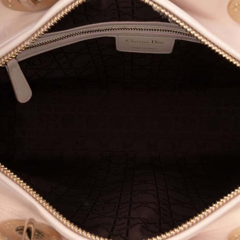 Dior Large Lambskin Cannage Lady Dior Pink Leather Very good condition - Model View