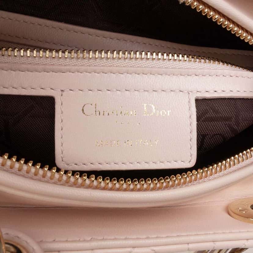 Dior Large Lambskin Cannage Lady Dior Pink Leather Very good condition - Box View