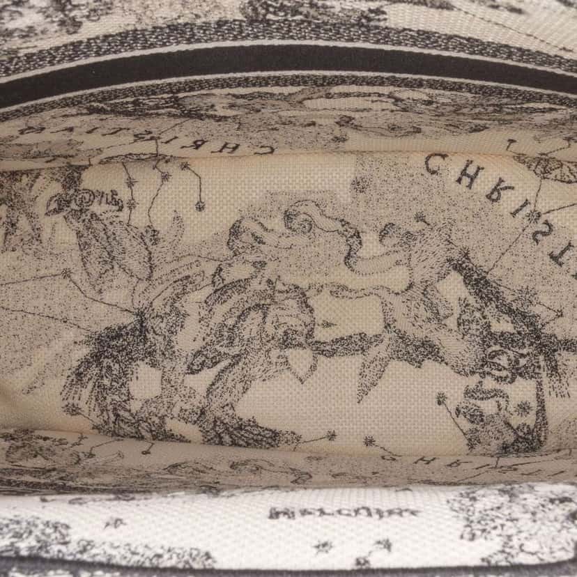 Dior Large Canvas Embroidered Zodiac Toile De Jouy Book Tote White Canvas Good condition - Model View
